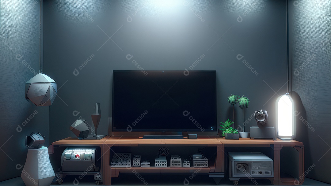 Cômodo decorada de um apartamento.