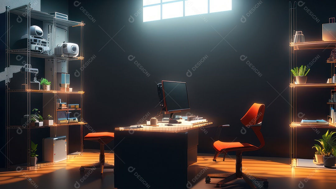 Cômodo decorada de um apartamento.