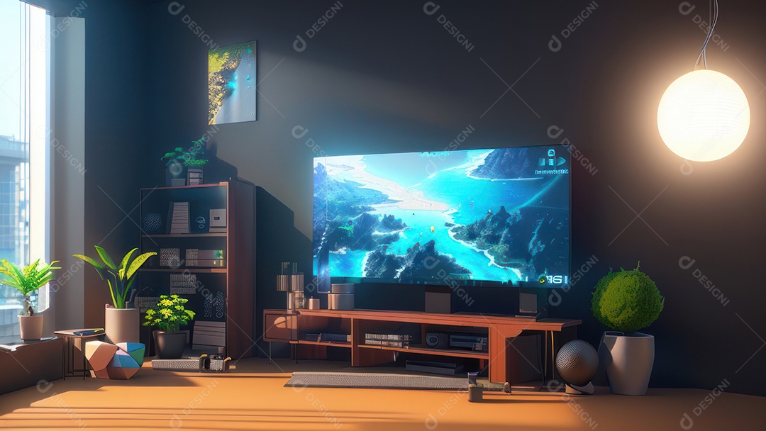 Cômodo decorada de um apartamento.