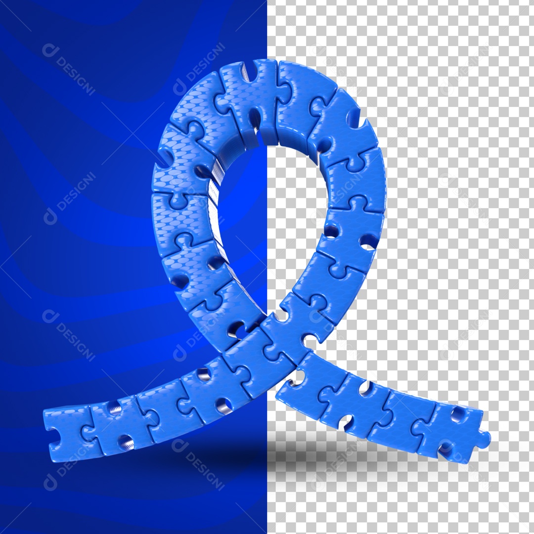 Elemento 3D Quebra Cabeça Abril Azul Mês De Conscientização Autismo PSD