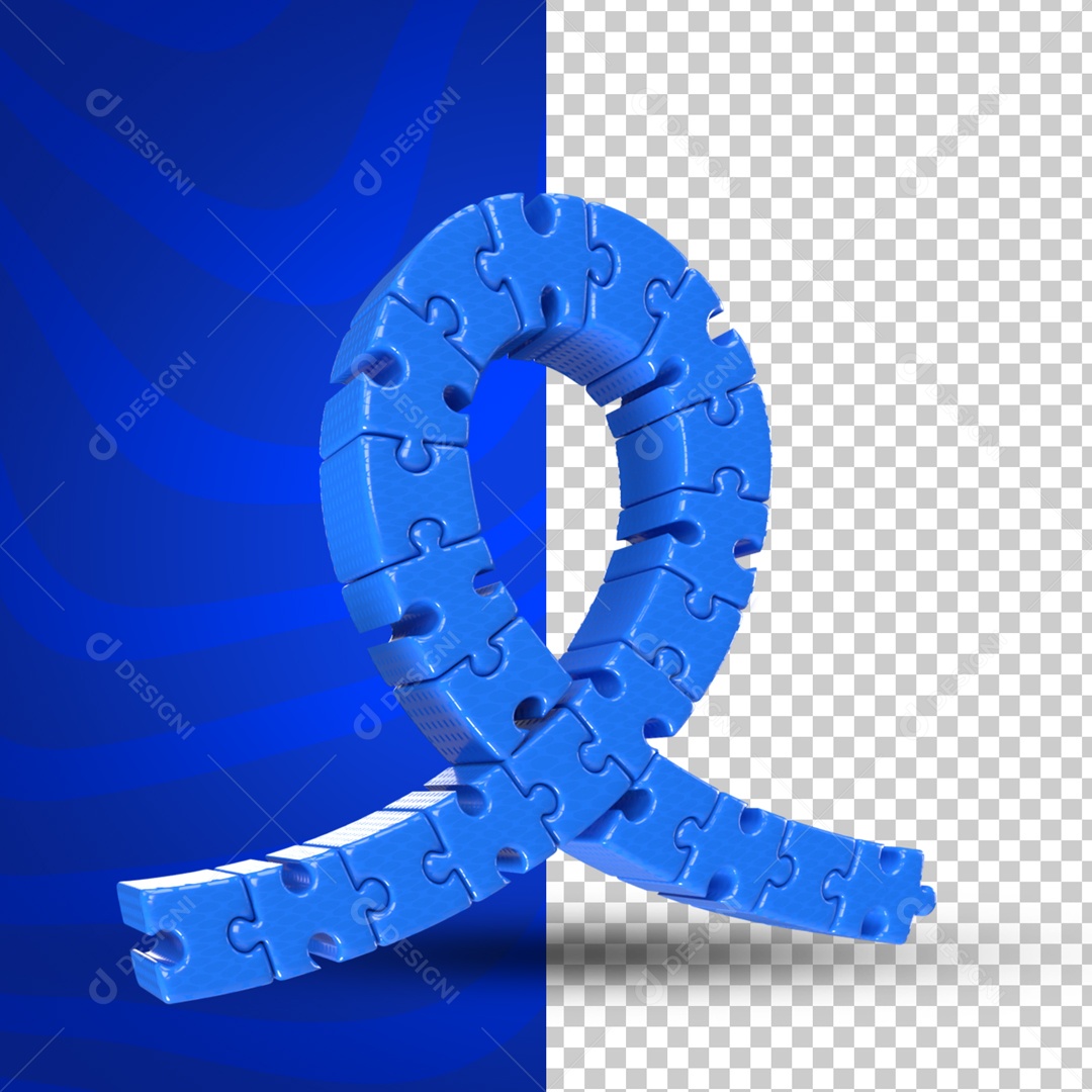 Elemento 3D Quebra Cabeça Abril Azul Mês De Conscientização Autismo PSD