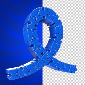 Elemento 3D Quebra Cabeça Abril Azul Mês De Conscientização Autismo PSD