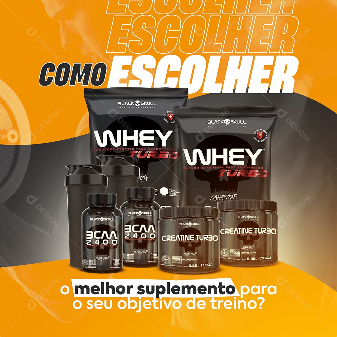 Como Escolher o Melhor Suplemento Para o Seu Objetivo de Treino Social Media PSD Editável