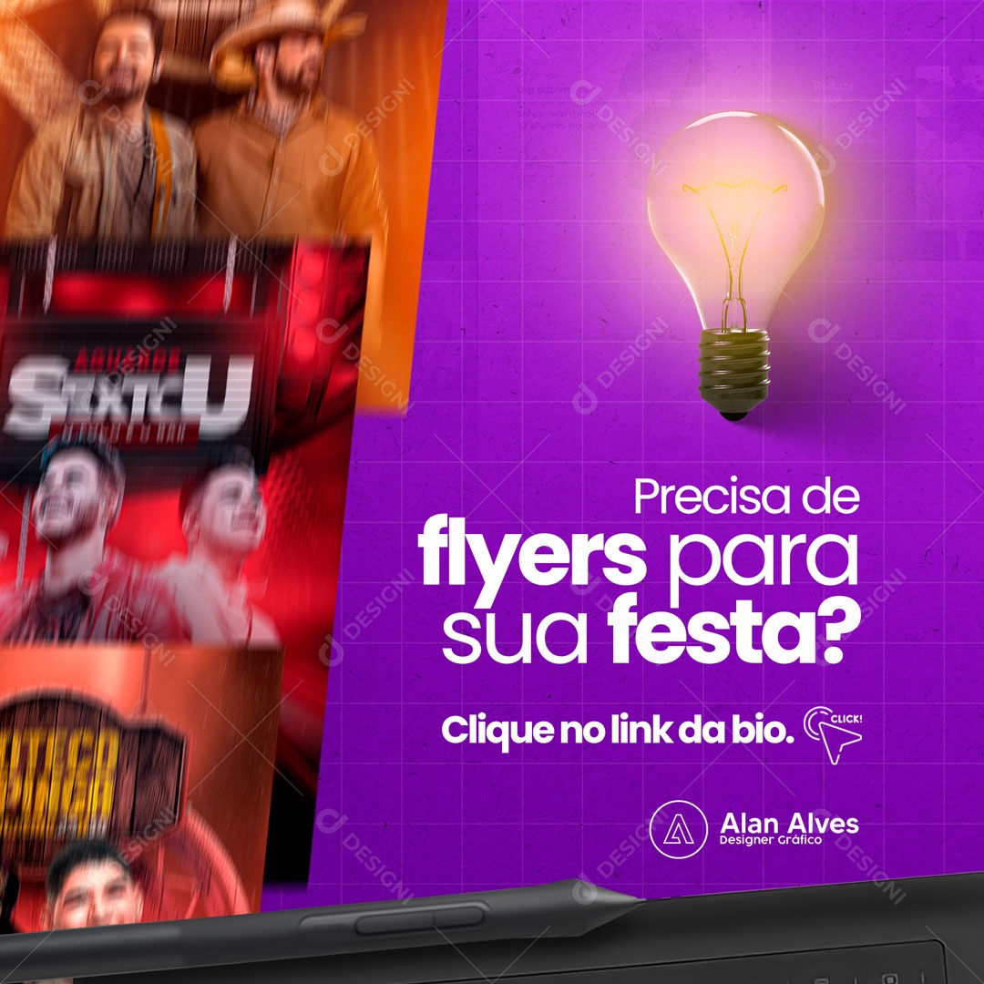 Precisando de Flyers Para Sua Festa? Design Designer Gráfico Social Media PSD Editável