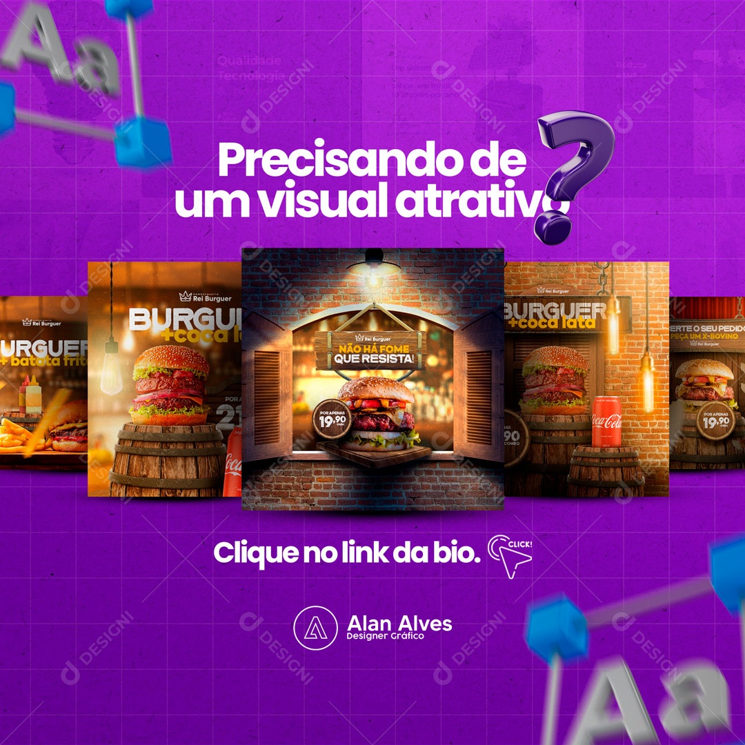 Precisando de Um Visual Atrativo? Design Designer Gráfico Social Media PSD Editável