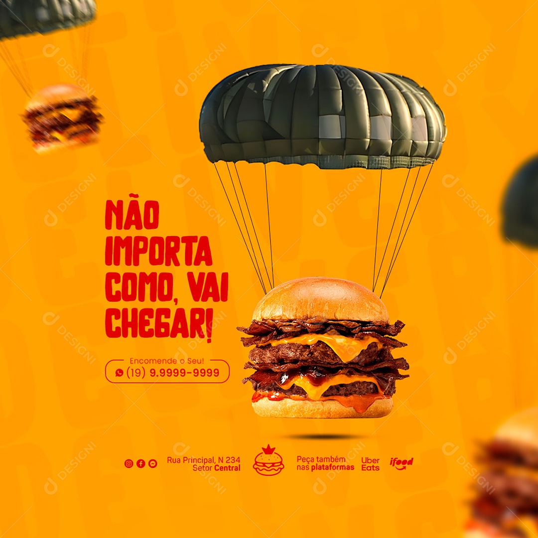 Social Media Delivery Não Importa Como Vai Chegar PSD Editável