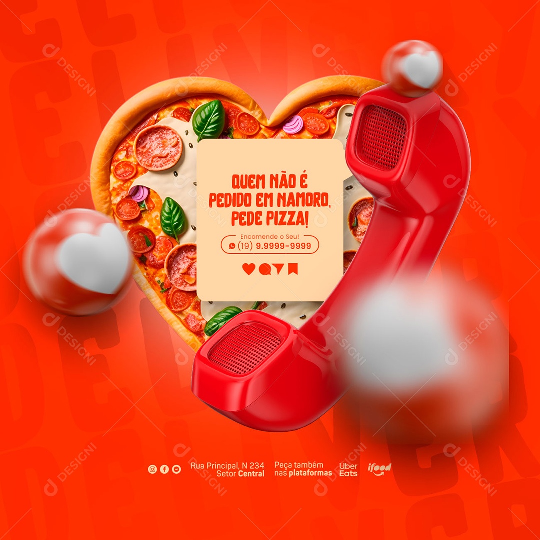 Social Media Delivery Quem Não é Pedido Em Namoro PSD Editável