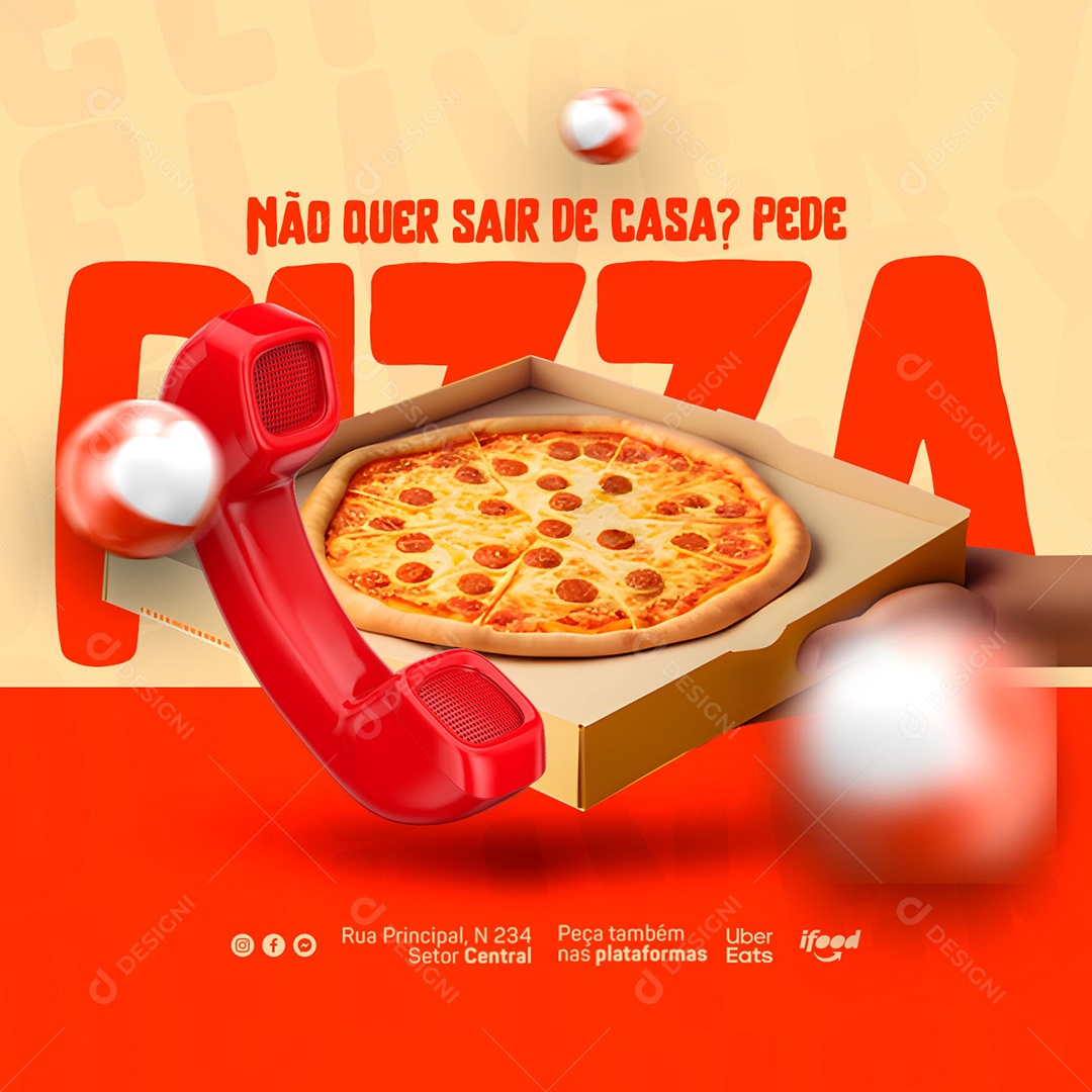 Social Media Delivery Não Quer Sair de Casa PSD Editável