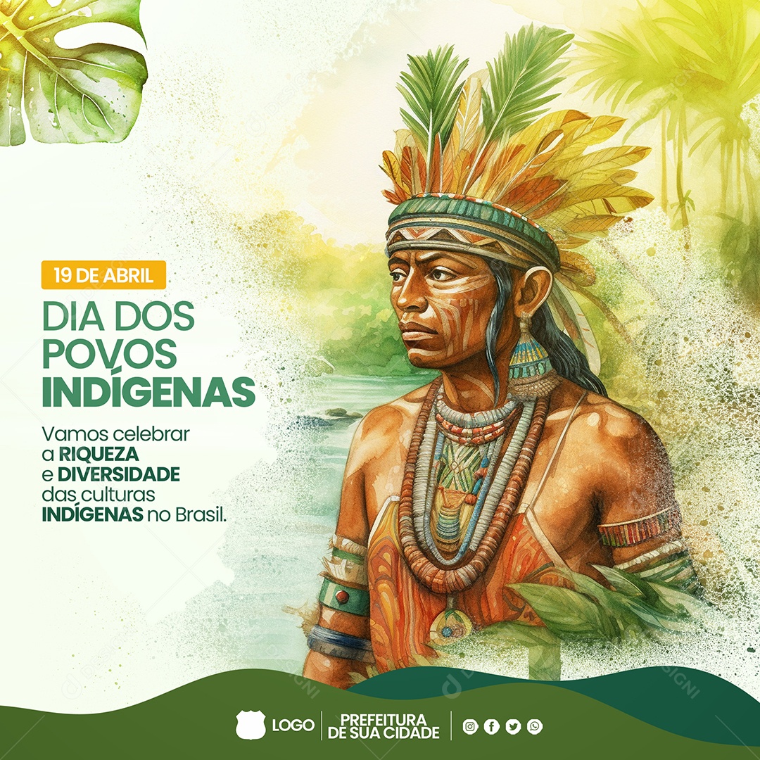 Dia Dos Povos Indígenas 19 de Abril Social Media PSD Editável