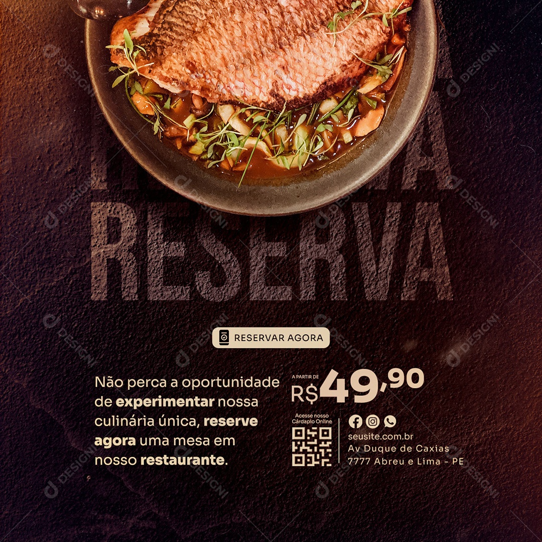 Social Media Restaurante Não Perca a Oportunidade PSD Editável