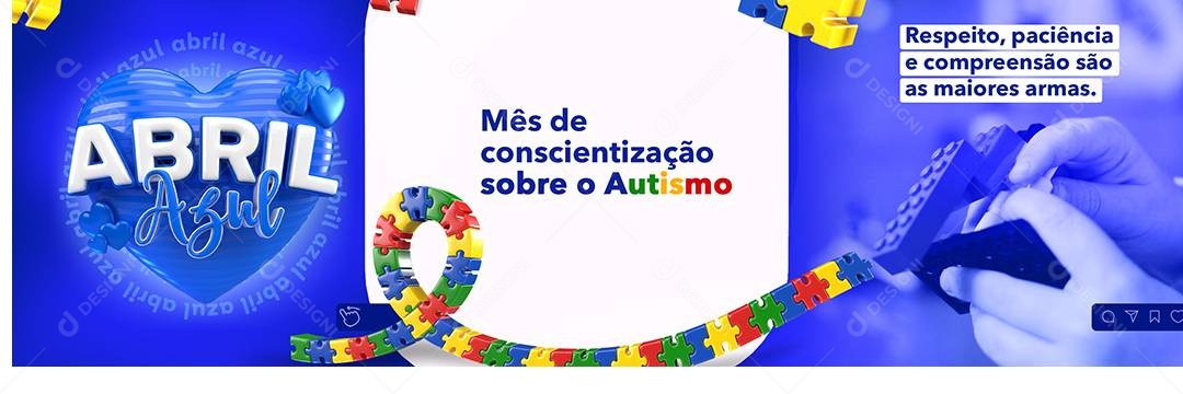 Social Media Carrossel Abril Azul Mês De Conscientização Autismo PSD Editável