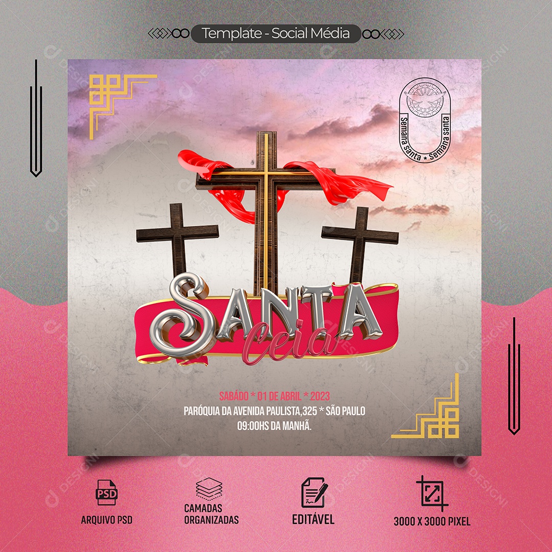 Santa Ceia Social Media PSD Editável