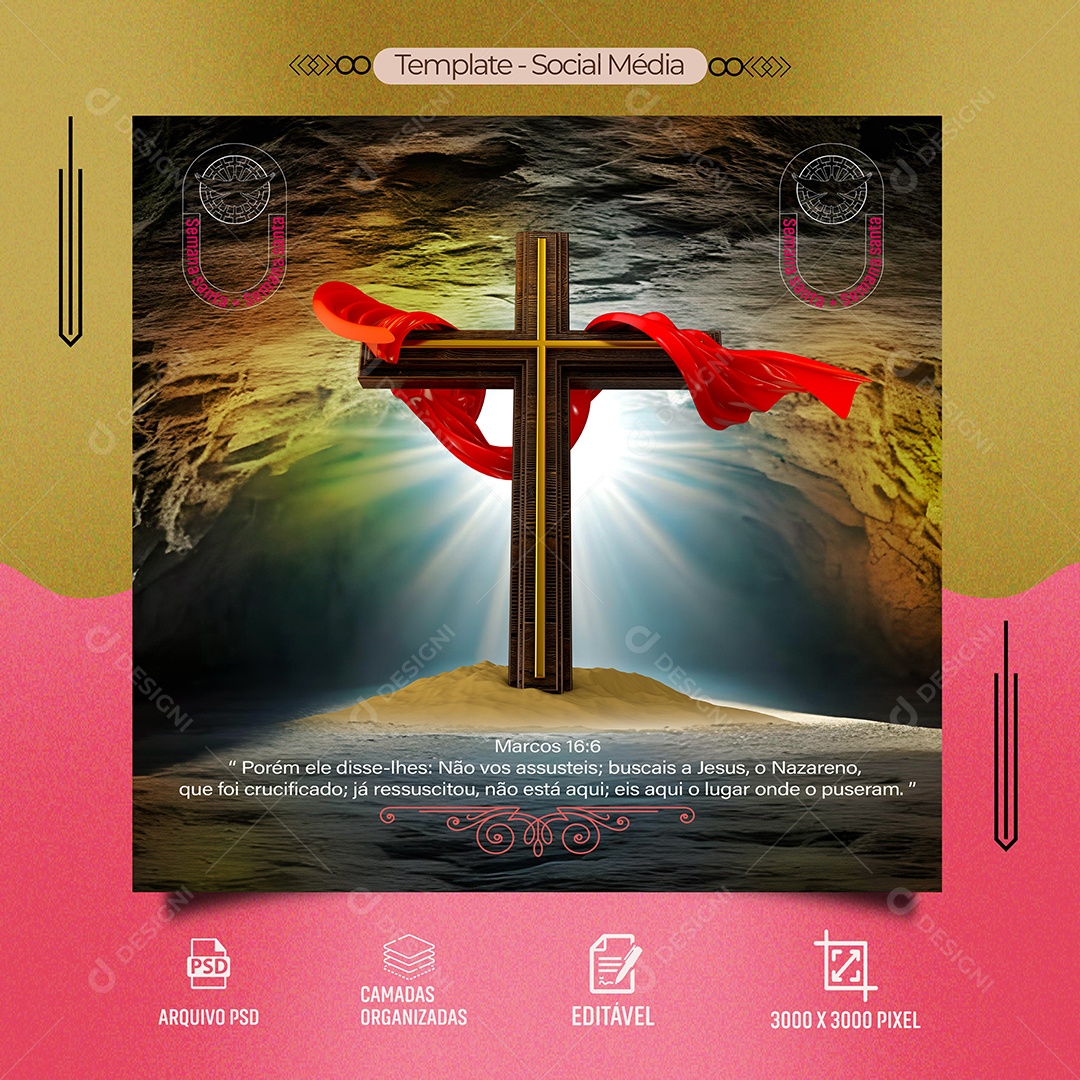 Semana Santa Social Media PSD Editável