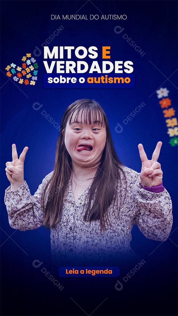 Story Mitos E Verdades Sobre O Autismo Dia Mundial Do Autismo Social Media PSD Editável