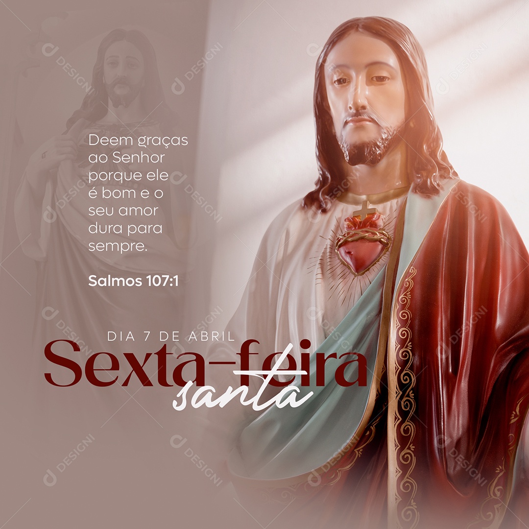 Deem Graçãs ao Senhor Sexta-Feira Santa Social Meidia PSD Editável