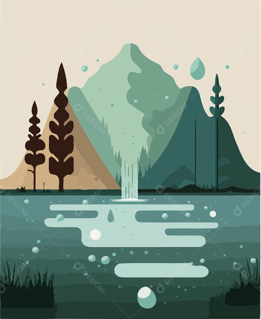 Ilustração Vetorial Dia Mundial da Água Vetor EPS Editável