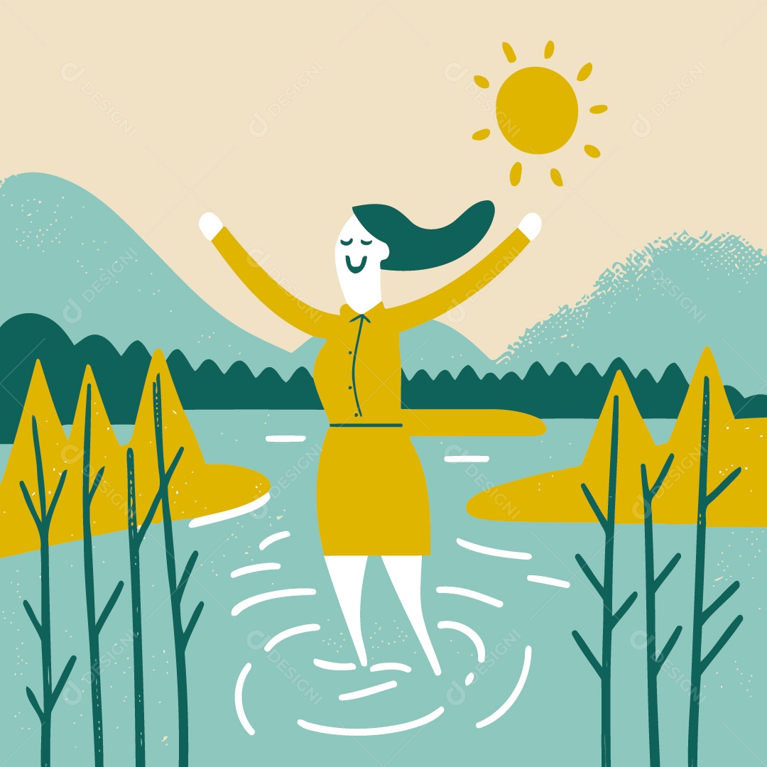 Ilustração Vetorial Dia Mundial da Água Vetor EPS Editável