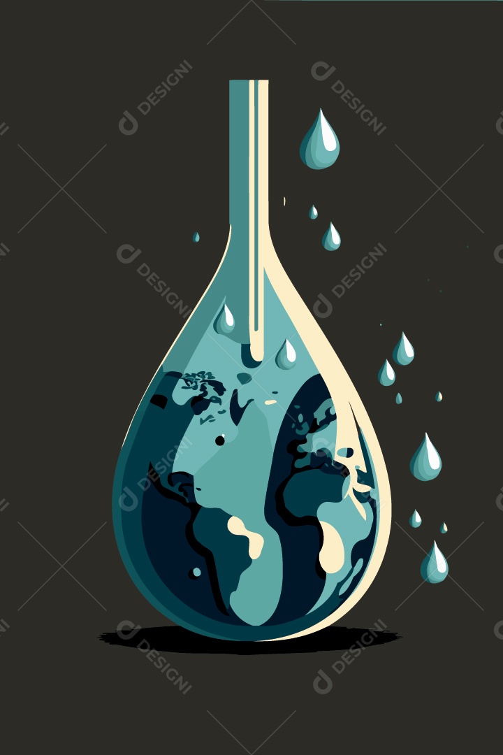 Ilustração Vetorial Dia Mundial da Água Vetor EPS Editável