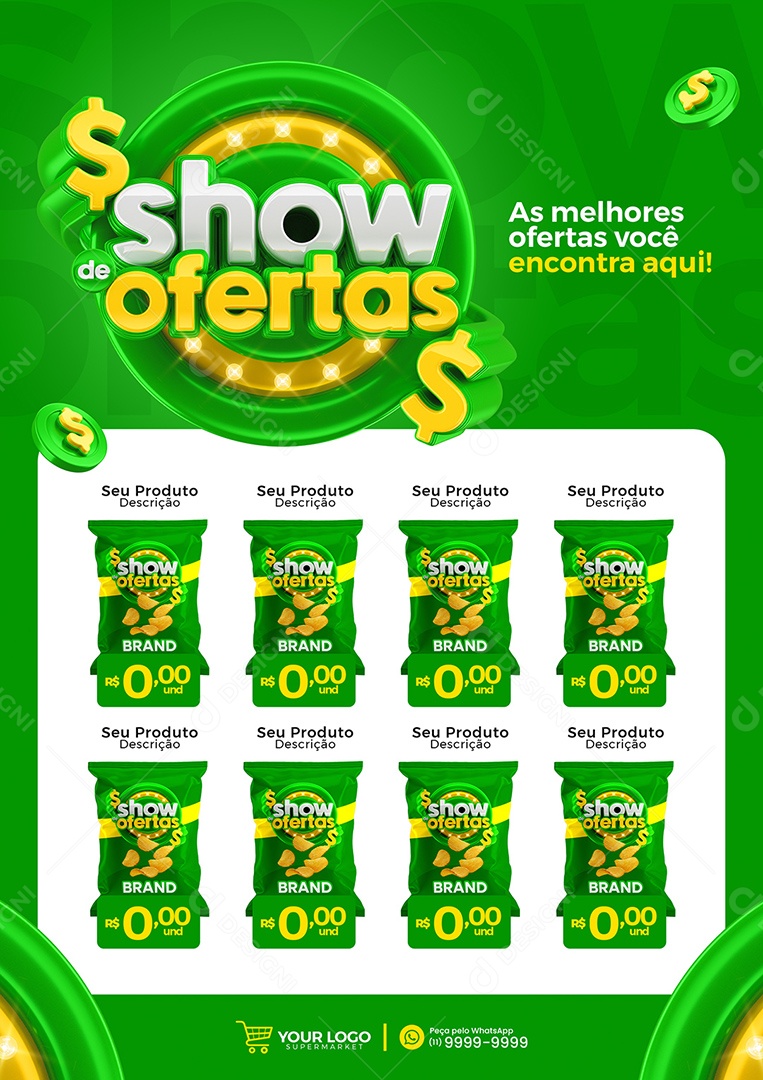 Social Media Show De Ofertas Supermercado Encarte PSD Editável