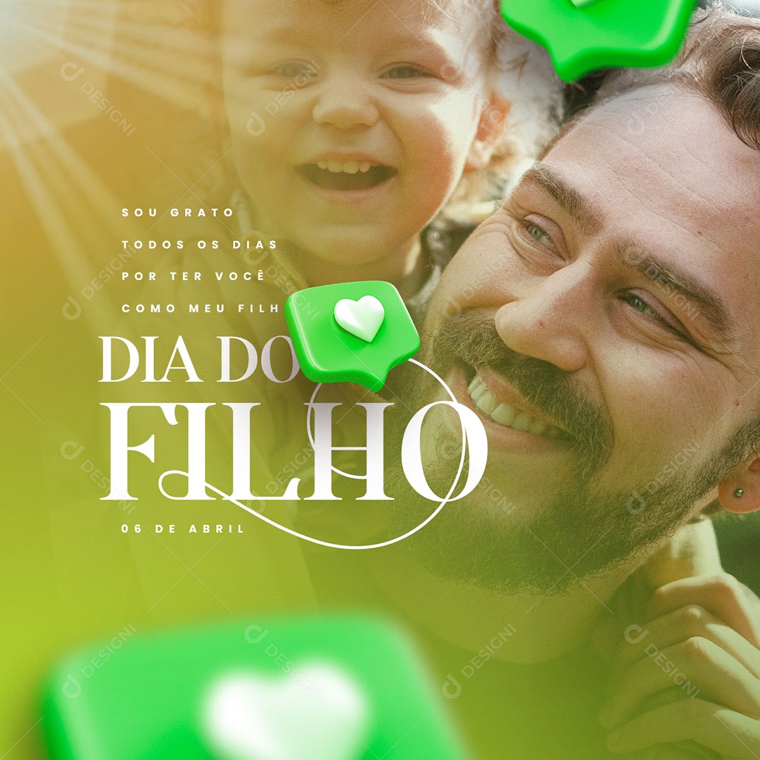 Sou Grato Todos Os Dias Por Ter Você Como Meu Filho 5 De Abril Dia Do Filho Social Media PSD Editável