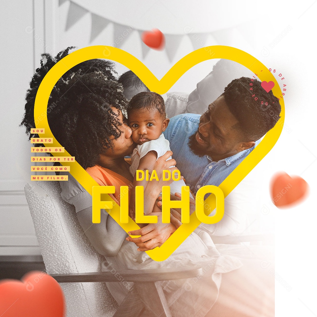 Sou Grato Todos Os Dias Por Ter Você Como Meu Filho 5 De Abril Dia Do Filho Social Media PSD Editável