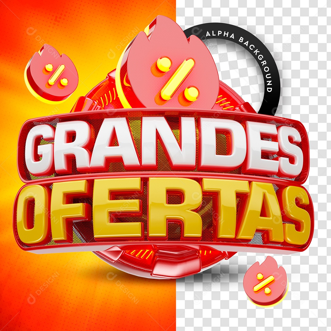 Selo 3D Para Composição Grandes Ofertas PSD