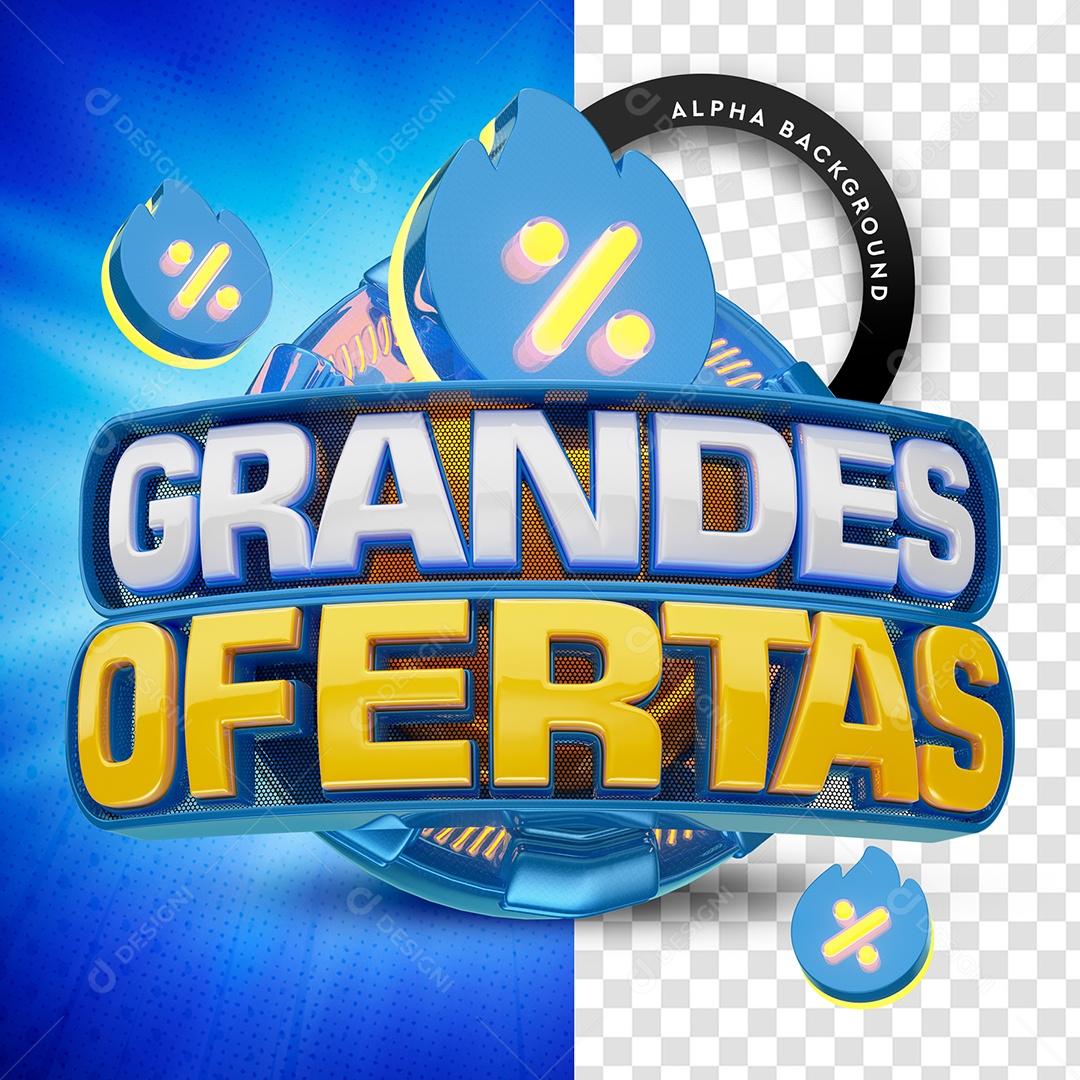Selo 3D Para Composição Grandes Ofertas PSD