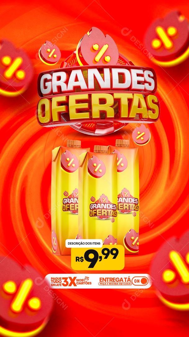 Story Encarte Grandes Ofertas Venha Conferir Social Media PSD Editável