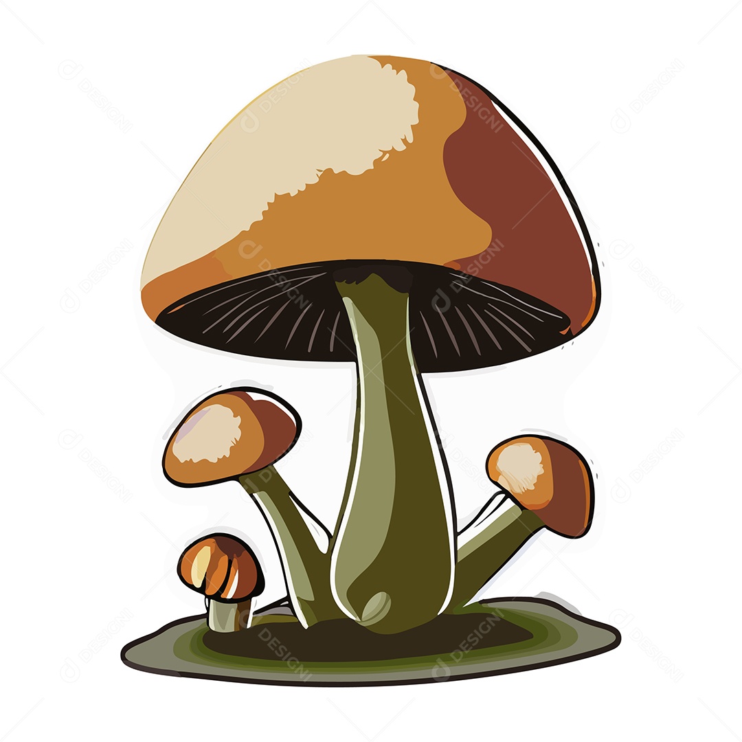 Desenho De Cogumelo Ilustração Vetorial EPS