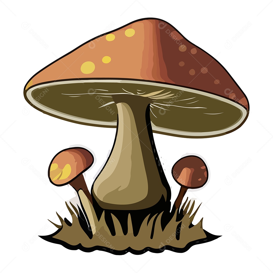 Desenho De Cogumelo Ilustração Vetorial EPS
