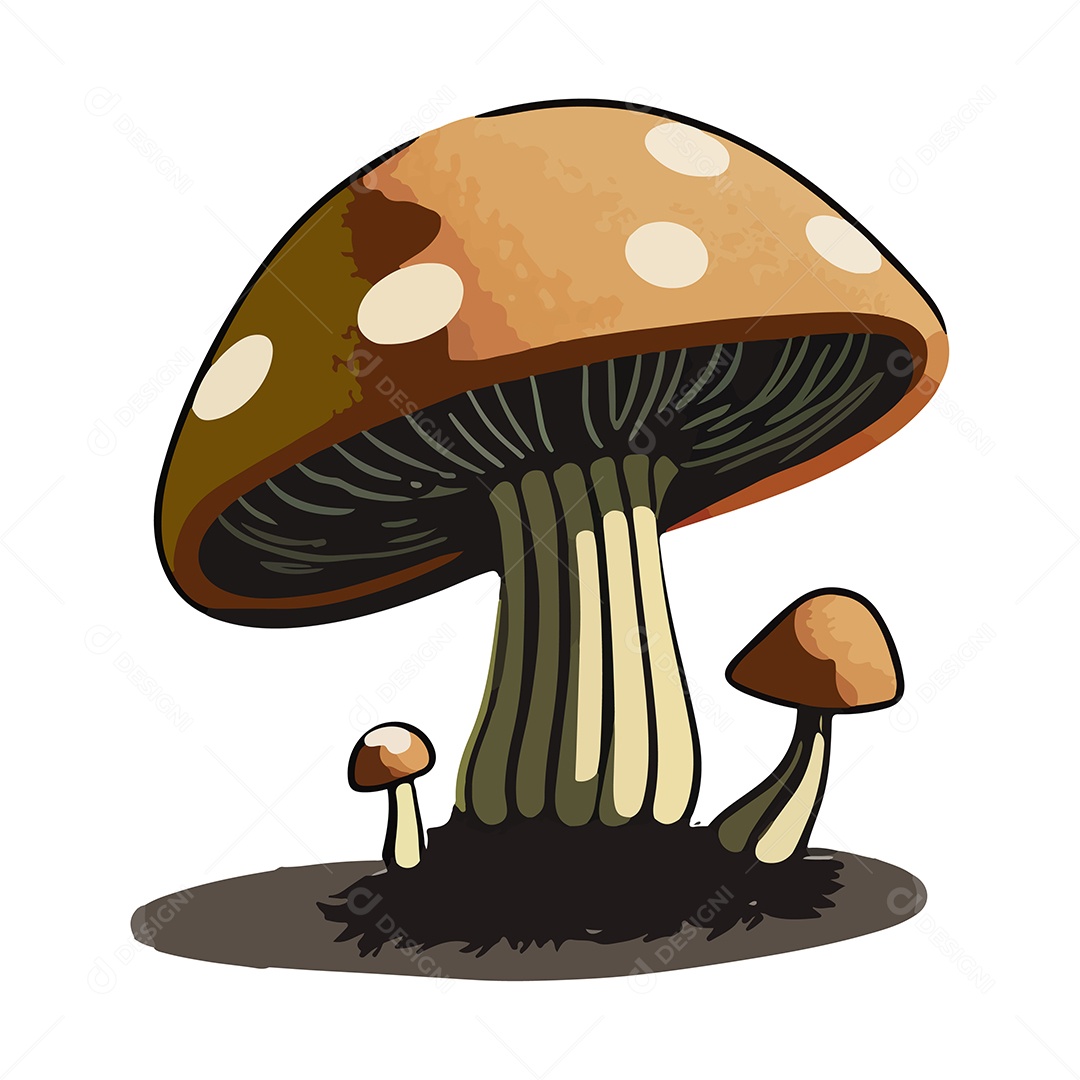 Desenho De Cogumelo Ilustração Vetorial EPS