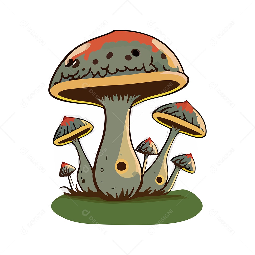 Desenho De Cogumelo Ilustração Vetorial EPS