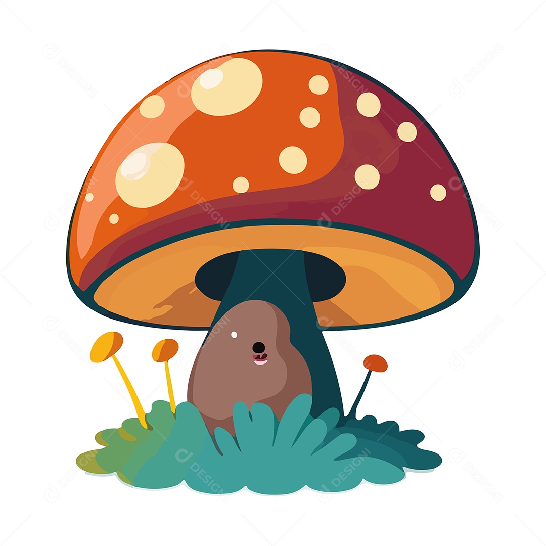 Desenho De Cogumelo Ilustração Vetorial EPS