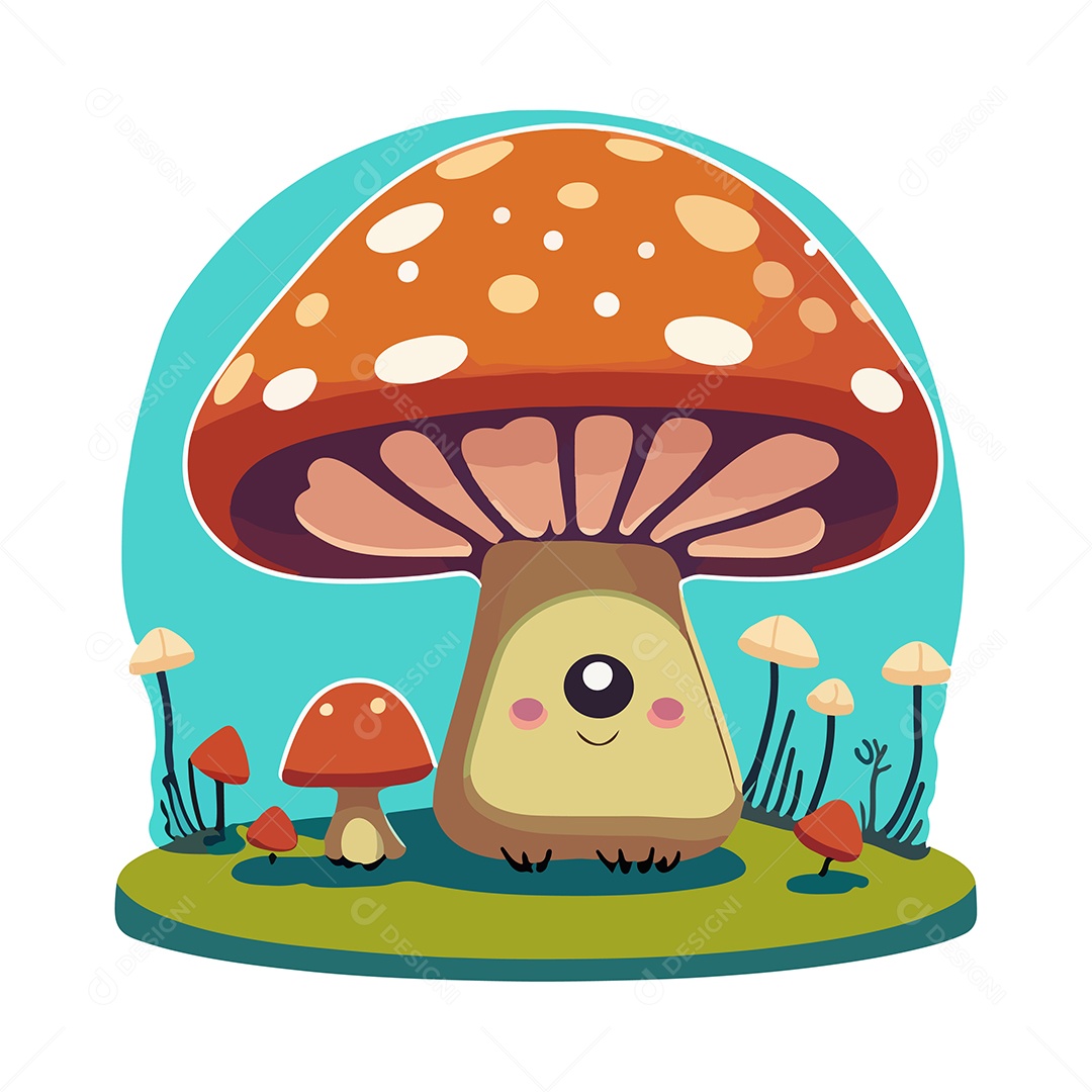 Desenho De Cogumelo Ilustração Vetorial EPS