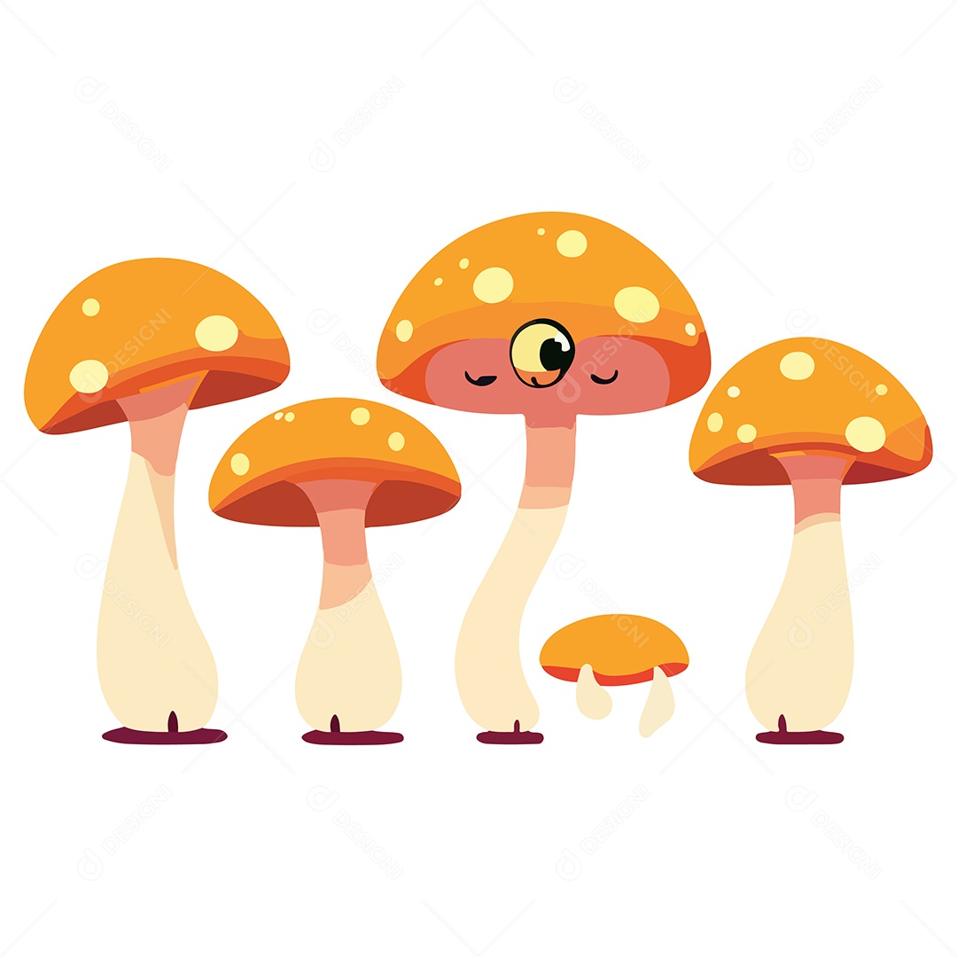 Desenho De Cogumelo Ilustração Vetorial EPS