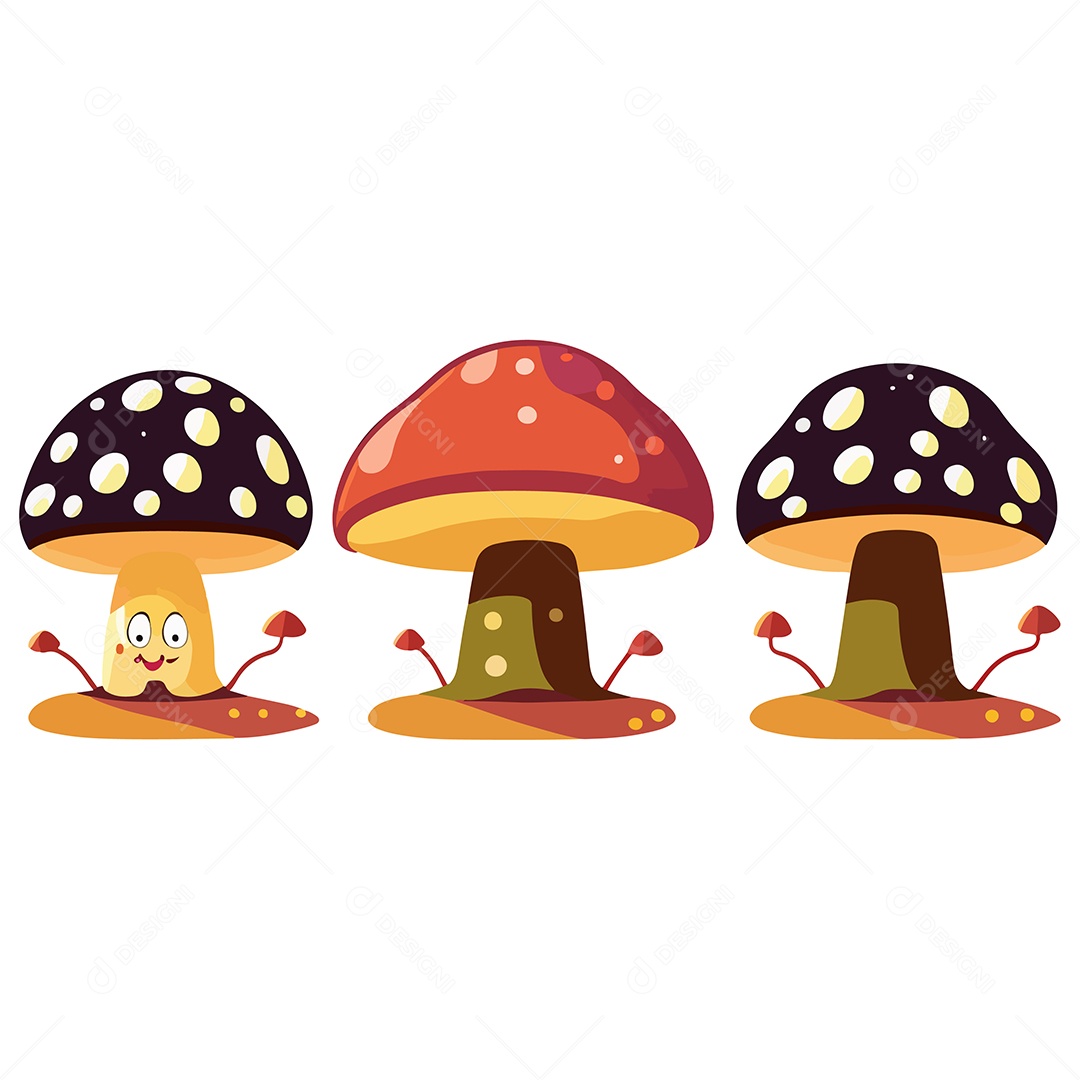 Desenho De Cogumelo Ilustração Vetorial EPS