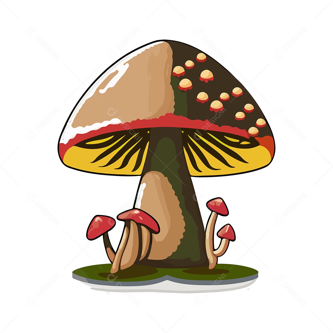 Desenho De Cogumelo Ilustração Vetorial EPS