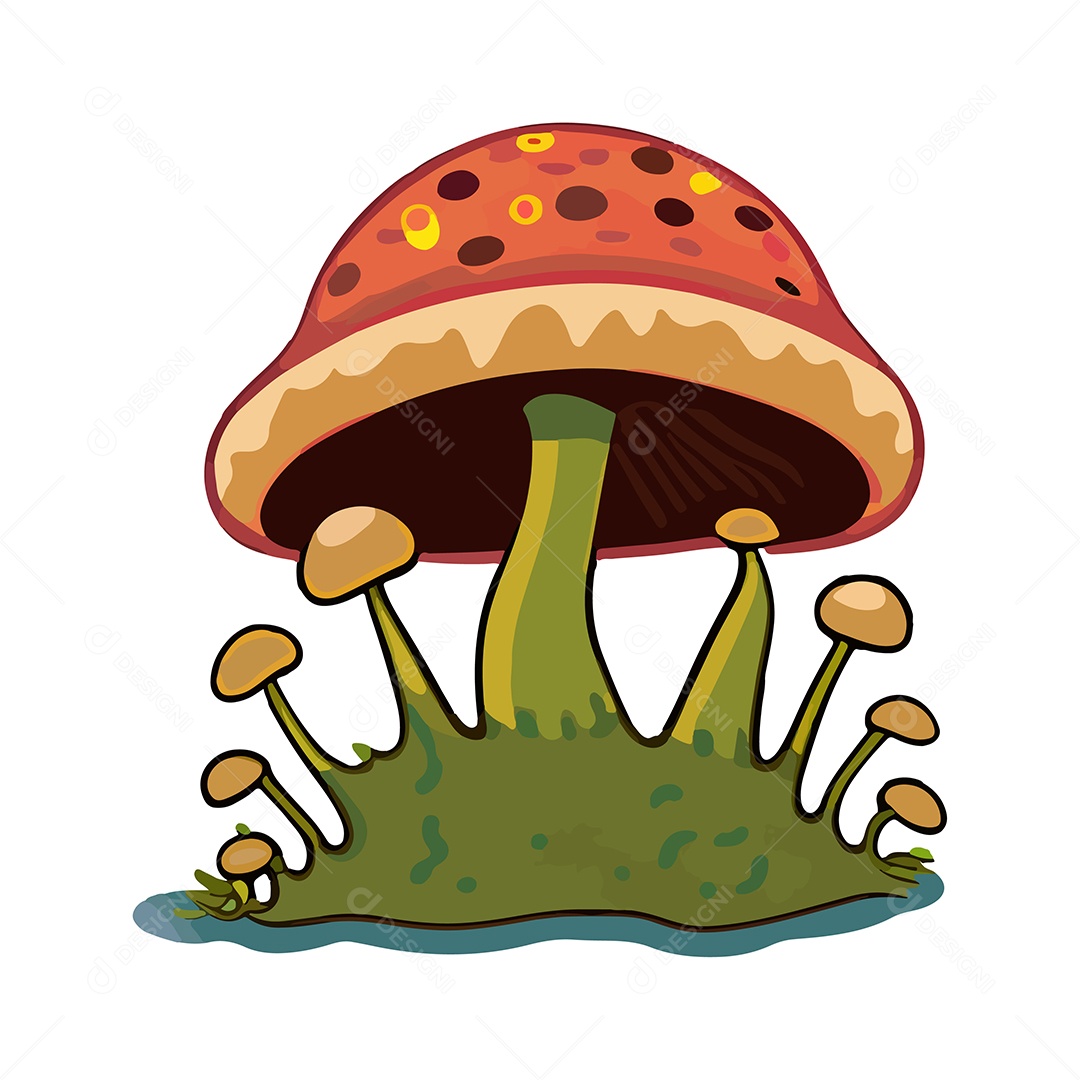 Desenho De Cogumelo Ilustração Vetorial EPS