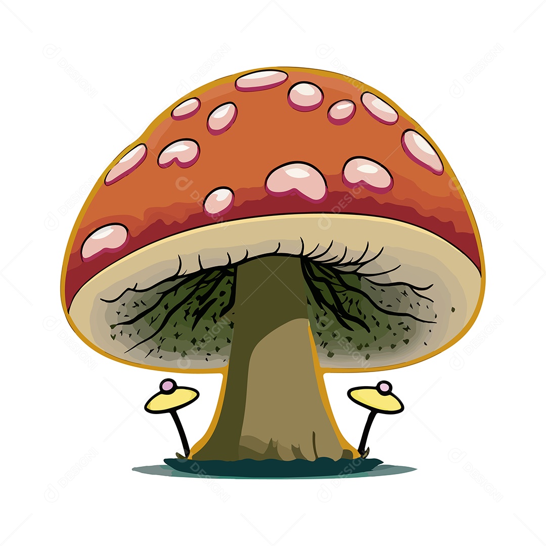 Desenho De Cogumelo Ilustração Vetorial EPS