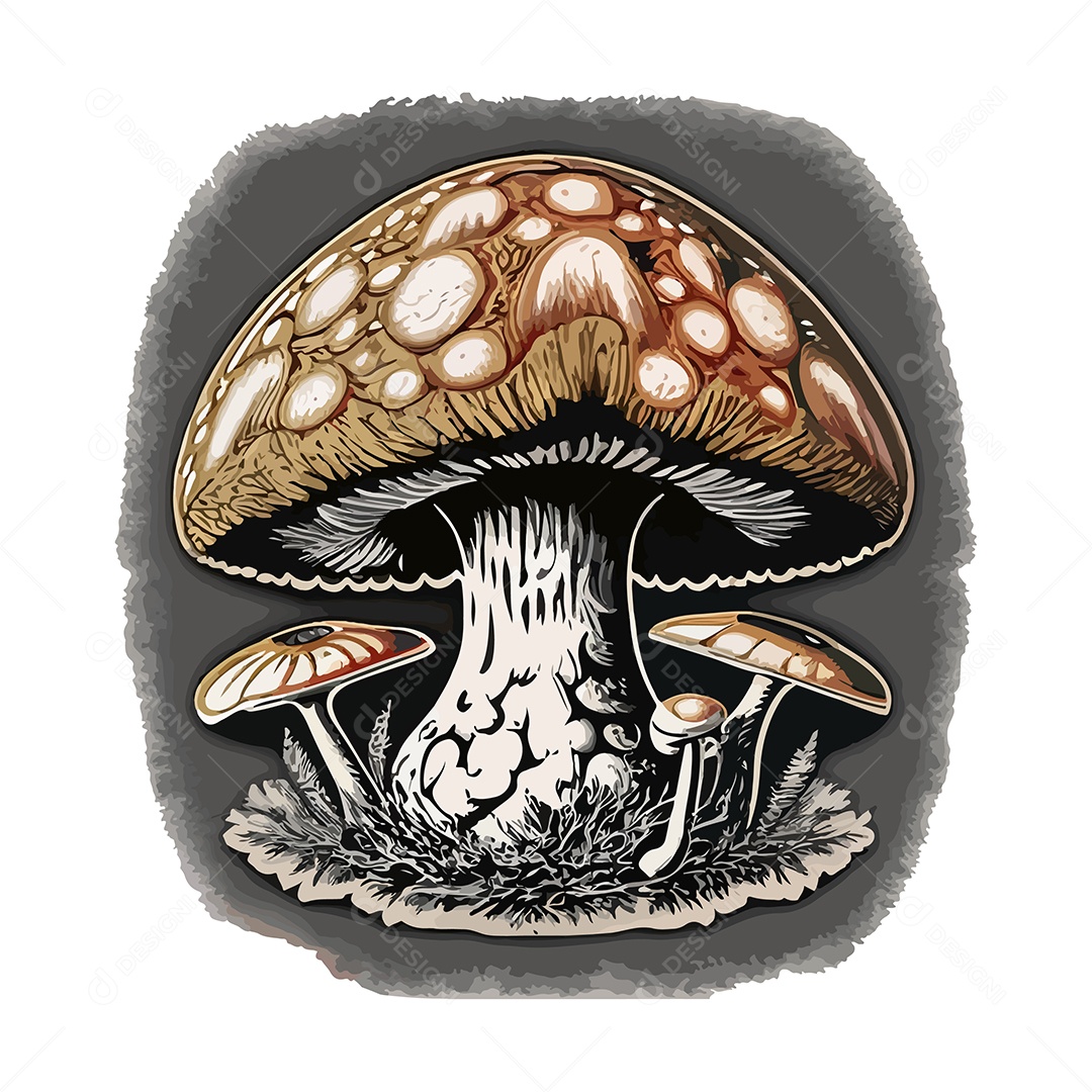 Desenho De Cogumelo Ilustração Vetorial EPS