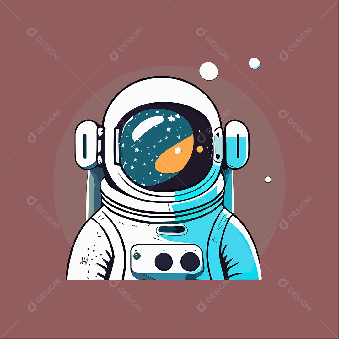 Desenho De Astronauta Ilustração Vetorial EPS