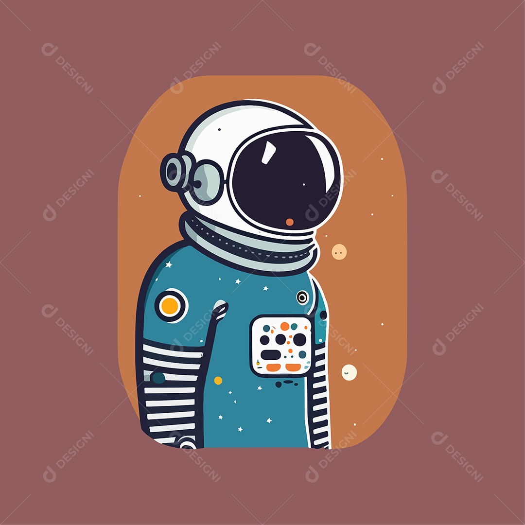 Desenho De Astronauta lustração Vetorial EPS