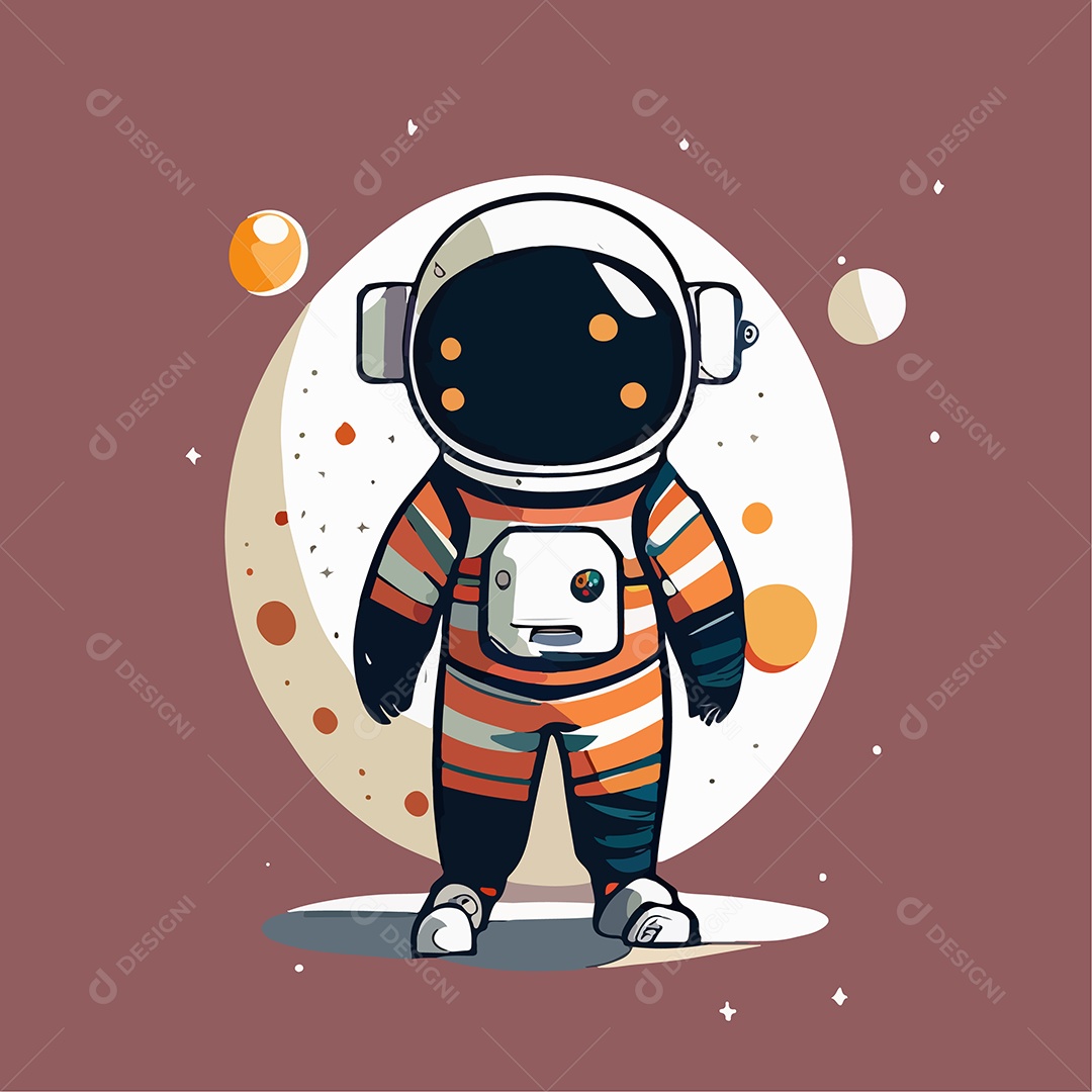 Desenho De Astronauta lustração Vetorial EPS