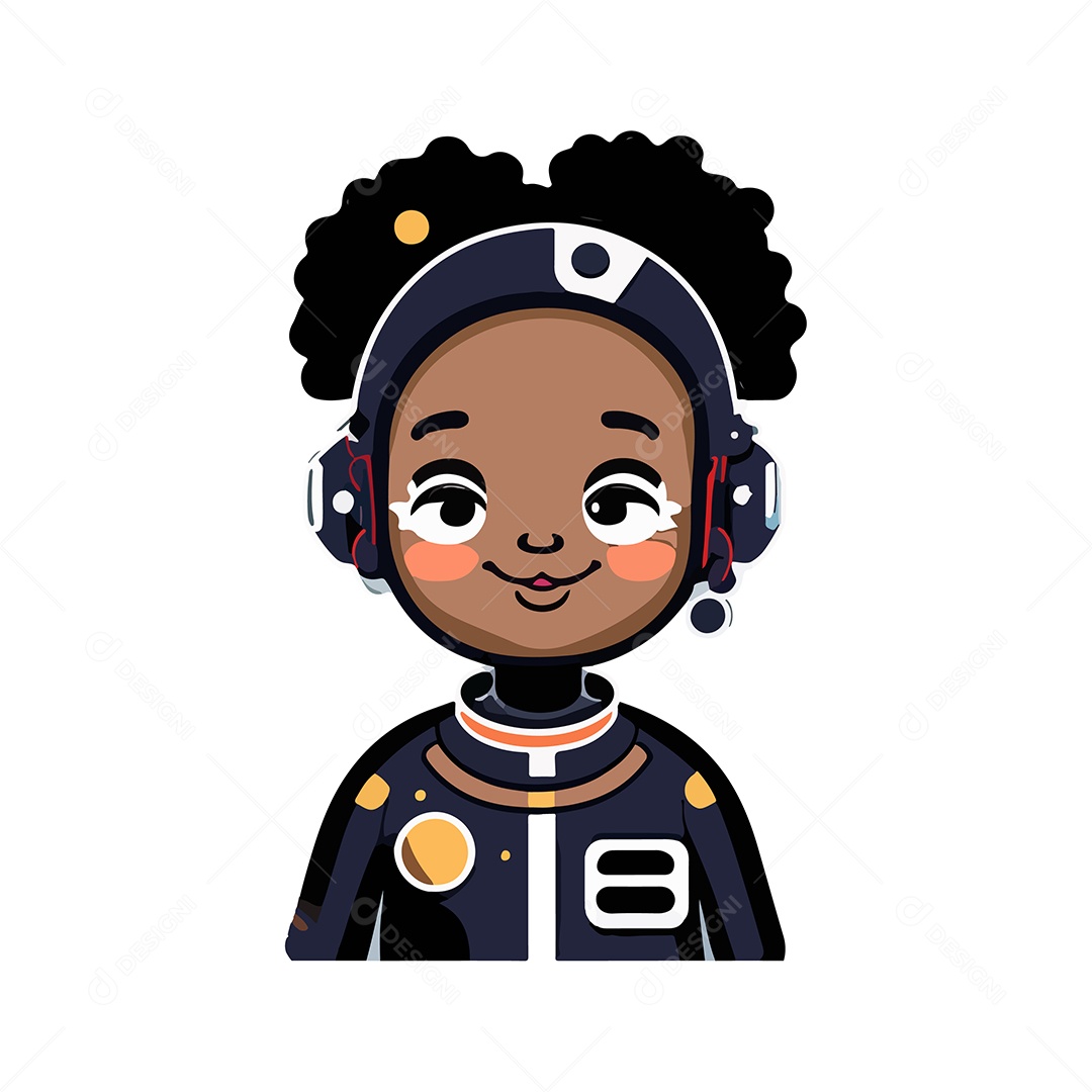 Desenho De Astronauta Menina lustração Vetorial EPS