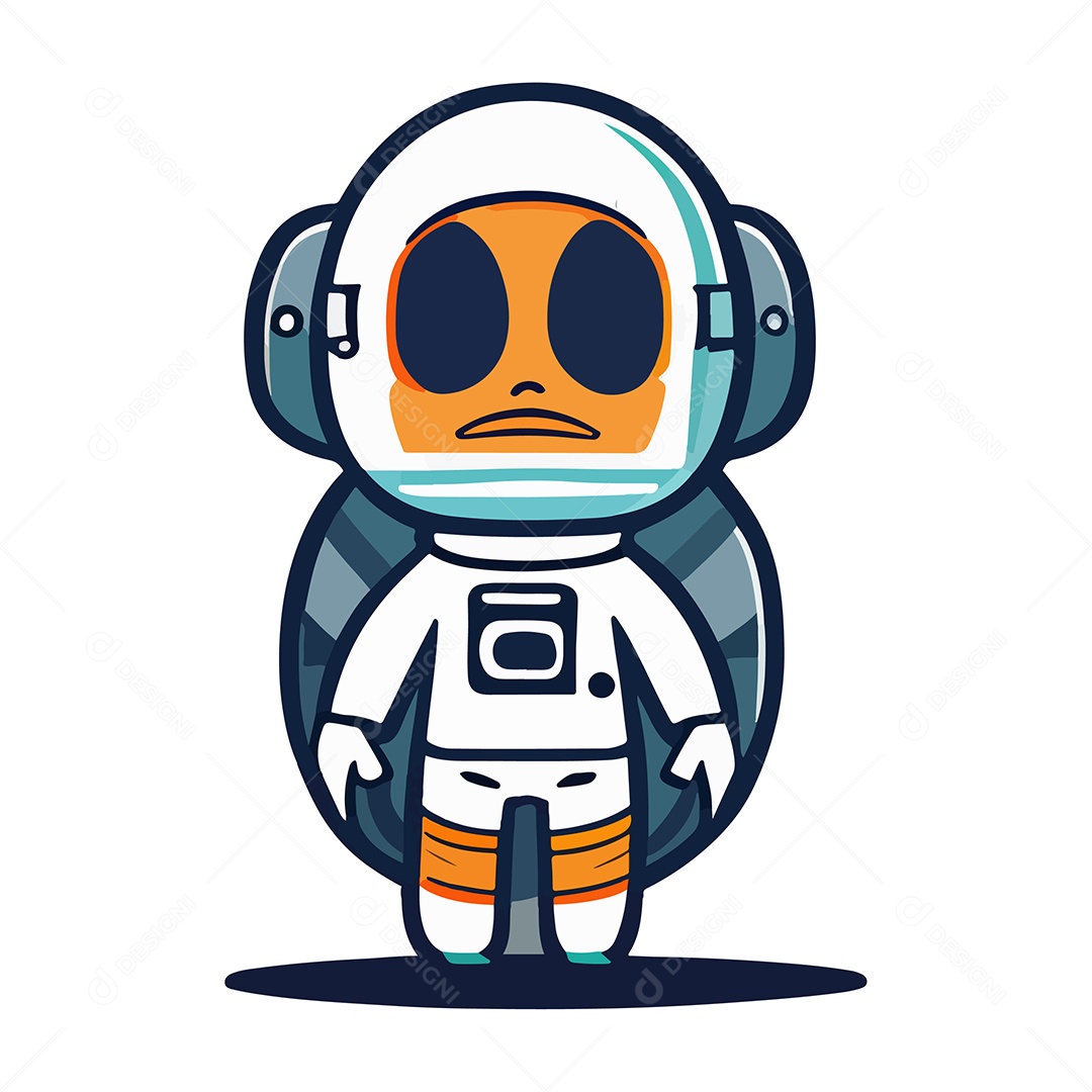 Desenho De Astronauta Alienígena Ilustração Vetorial EPS