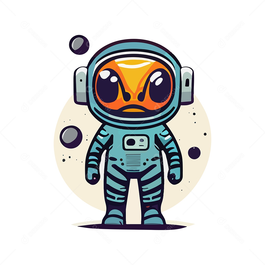 Desenho De Astronauta Alienígena Ilustração Vetorial EPS