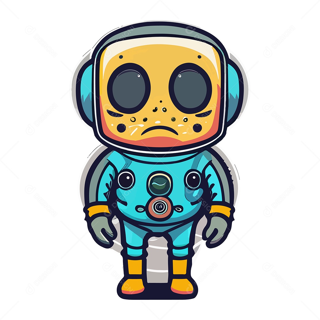 Desenho De Astronauta Ilustração Vetorial EPS