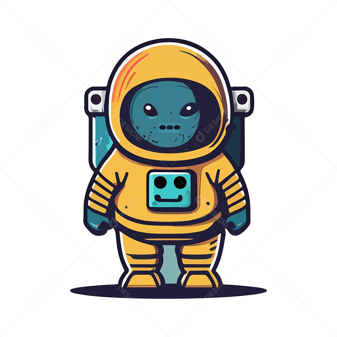 Desenho De Astronauta Ilustração Vetorial EPS