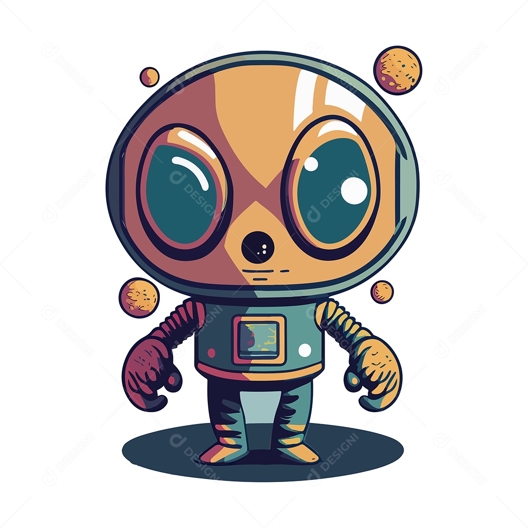 Desenho De Astronauta Ilustração Vetorial EPS