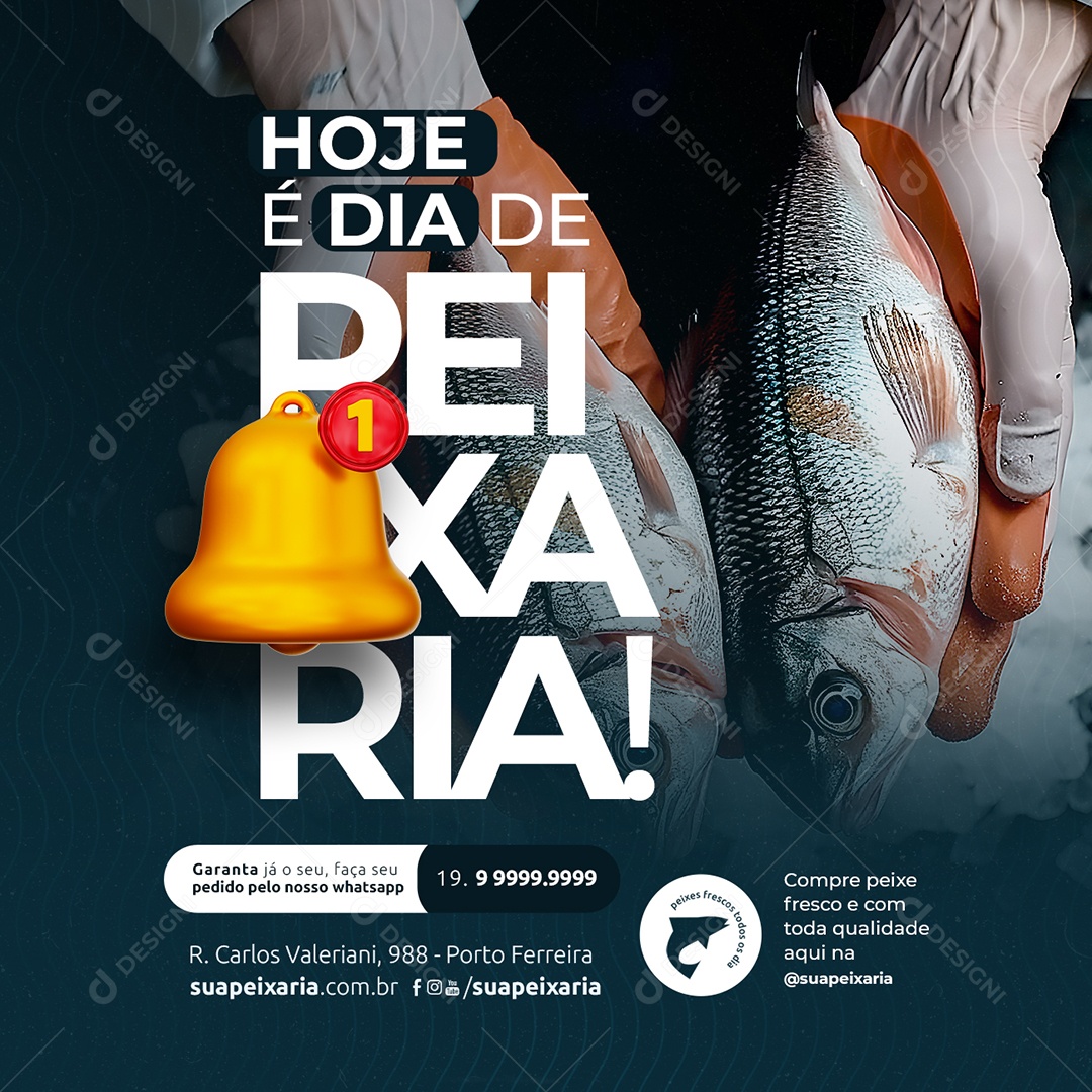 Hoje É Dia De Peixaria Faça Seu Pedido Peixaria Social Media PSD Editável